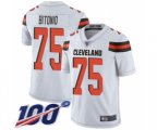 Cleveland Browns #75 Joel Bitonio White Vapor Untouchable Limited Player 100th Season Football Jersey