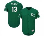 Kansas City Royals #13 Salvador Perez Green Celtic Flexbase Authentic Collection Baseball Jersey