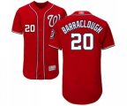 Washington Nationals #20 Kyle Barraclough Red Alternate Flex Base Authentic Collection Baseball Jersey