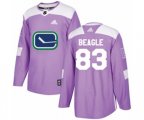 Vancouver Canucks #83 Jay Beagle Authentic Purple Fights Cancer Practice NHL Jersey