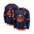 Edmonton Oilers #41 Mike Smith Authentic Navy Blue Alternate Fanatics Branded Breakaway Hockey Jersey