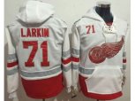 Detroit Red Wings #71 Dylan Larkin White Name & Number Pullover NHL Hoodie
