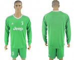 2017-18 Juventus Green Long Sleeve Goalkeeper Soccer Jersey