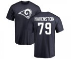 Los Angeles Rams #79 Rob Havenstein Navy Blue Name & Number Logo T-Shirt