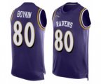 Baltimore Ravens #80 Miles Boykin Limited Purple Player Name & Number Tank Top Football Jersey