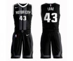 Detroit Pistons #43 Grant Long Swingman Black Basketball Suit Jersey - City Edition