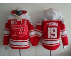 Detroit Red Wings #19 Steve Yzerman Red-Cream Pullover Hooded