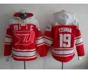 Detroit Red Wings #19 Steve Yzerman Red-Cream Pullover Hooded
