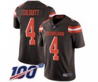 Cleveland Browns #4 Britton Colquitt Brown Team Color Vapor Untouchable Limited Player 100th Season Football Jersey