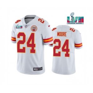 Kansas City Chiefs #24 Skyy Moore White Super Bowl LVII Patch Vapor Untouchable Limited Stitched Jersey