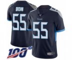Tennessee Titans #55 Jayon Brown Navy Blue Team Color Vapor Untouchable Limited Player 100th Season Football Jersey