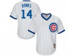 Chicago Cubs #14 Ernie Banks Authentic White Home Cooperstown MLB Jersey