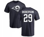 Los Angeles Rams #29 Eric Dickerson Navy Blue Name & Number Logo T-Shirt