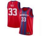 Detroit Pistons #33 Grant Hill Authentic Red Basketball Jersey - 2019-20 City Edition
