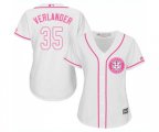 Women's Houston Astros #35 Justin Verlander Authentic White Fashion Cool Base Baseball Jersey