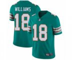Miami Dolphins #18 Preston Williams Aqua Green Alternate Vapor Untouchable Limited Player Football Jersey