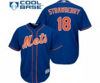 New York Mets #18 Darryl Strawberry Replica Royal Blue Alternate Home Cool Base Baseball Jersey