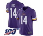 Minnesota Vikings #14 Stefon Diggs Purple Team Color Vapor Untouchable Limited Player 100th Season Football Jersey