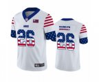 New York Giants #26 Saquon Barkley White Independence Day Limited Football Jersey