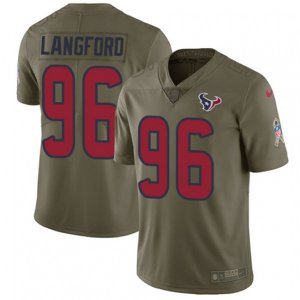 Houston Texans #96 Kendall Langford Limited Olive 2017 Salute to Service NFL Jersey