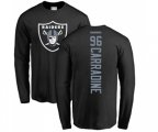 Oakland Raiders #96 Cornellius Carradine Black Backer Long Sleeve T-Shirt