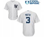 New York Yankees #3 Babe Ruth Replica White Home MLB Jersey