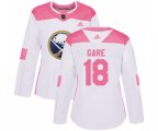 Women Adidas Buffalo Sabres #18 Danny Gare Authentic White Pink Fashion NHL Jersey