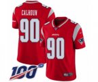 New England Patriots #90 Shilique Calhoun Limited Red Inverted Legend 100th Season Football Jersey