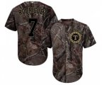 Texas Rangers #7 Ivan Rodriguez Authentic Camo Realtree Collection Flex Base MLB Jersey