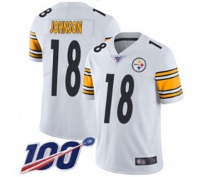 Pittsburgh Steelers #18 Diontae Johnson White Vapor Untouchable Limited Player 100th Season Football Jersey