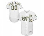 Kansas City Royals Customized Authentic White 2016 Memorial Day Fashion Flex Base Baseball Jersey