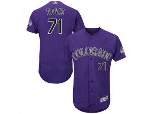 Colorado Rockies #71 Wade Davis Purple Flexbase Authentic Collection Stitched MLB Jersey