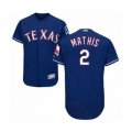 Texas Rangers #2 Jeff Mathis Royal Blue Alternate Flex Base Authentic Collection Baseball Player Jersey