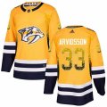 Nashville Predators #33 Viktor Arvidsson Authentic Gold Drift Fashion NHL Jersey