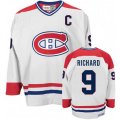 CCM Montreal Canadiens #9 Maurice Richard Premier White CH Throwback NHL Jersey