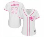 Women's Baltimore Orioles #57 Hanser Alberto Replica White Fashion Cool Base Baseball Jersey