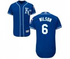 Kansas City Royals #6 Willie Wilson Royal Blue Alternate Flex Base Authentic Collection Baseball Jersey