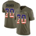 New York Giants #70 Patrick Omameh Limited Olive USA Flag 2017 Salute to Service NFL Jersey