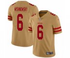 San Francisco 49ers #6 Mitch Wishnowsky Limited Gold Inverted Legend Football Jersey