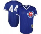 Chicago Cubs #44 Anthony Rizzo Authentic Royal Blue Throwback Baseball Jersey