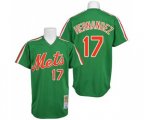 New York Mets #17 Keith Hernandez Authentic Green Throwback Baseball Jersey