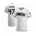 Andrew Chafin #47 Arizona Diamondbacks Authentic White Teal Alternate Jersey