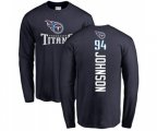 Tennessee Titans #94 Austin Johnson Navy Blue Backer Long Sleeve T-Shirt