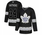 Toronto Maple Leafs #34 Auston Matthews Authentic Black Team Logo Fashion NHL Jersey