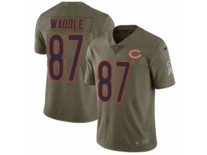 Chicago Bears #87 Tom Waddle Limited Olive 2017 Salute to Service NFL Jersey