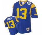 Los Angeles Rams #13 Kurt Warner Authentic Blue Throwback Football Jersey