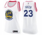 Women's Golden State Warriors #23 Draymond Green Swingman White Pink Fashion Basketball Jersey