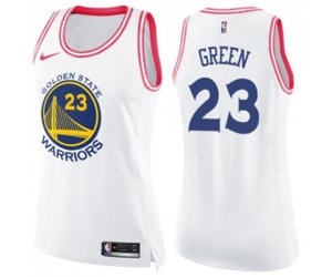 Women\'s Golden State Warriors #23 Draymond Green Swingman White Pink Fashion Basketball Jersey