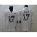 Buffalo Bills #17 Josh Allen White Rainbow Version Nike Limited Jersey