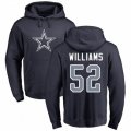 Dallas Cowboys #52 Connor Williams Navy Blue Name & Number Logo Pullover Hoodie